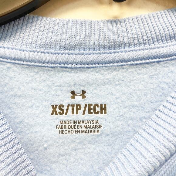 Under Armour Women's Rival Fleece Oversized Crew Sweatshirt Horizon Blue XS - Picture 4 of 5